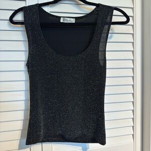 M.STUDIO Black Glittery Women's Top
